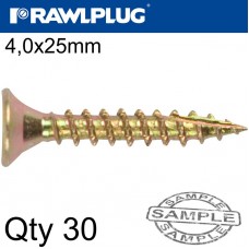 R-TS CHIPBOARD HD SCREW 4.0X25MM X30 PER BAG